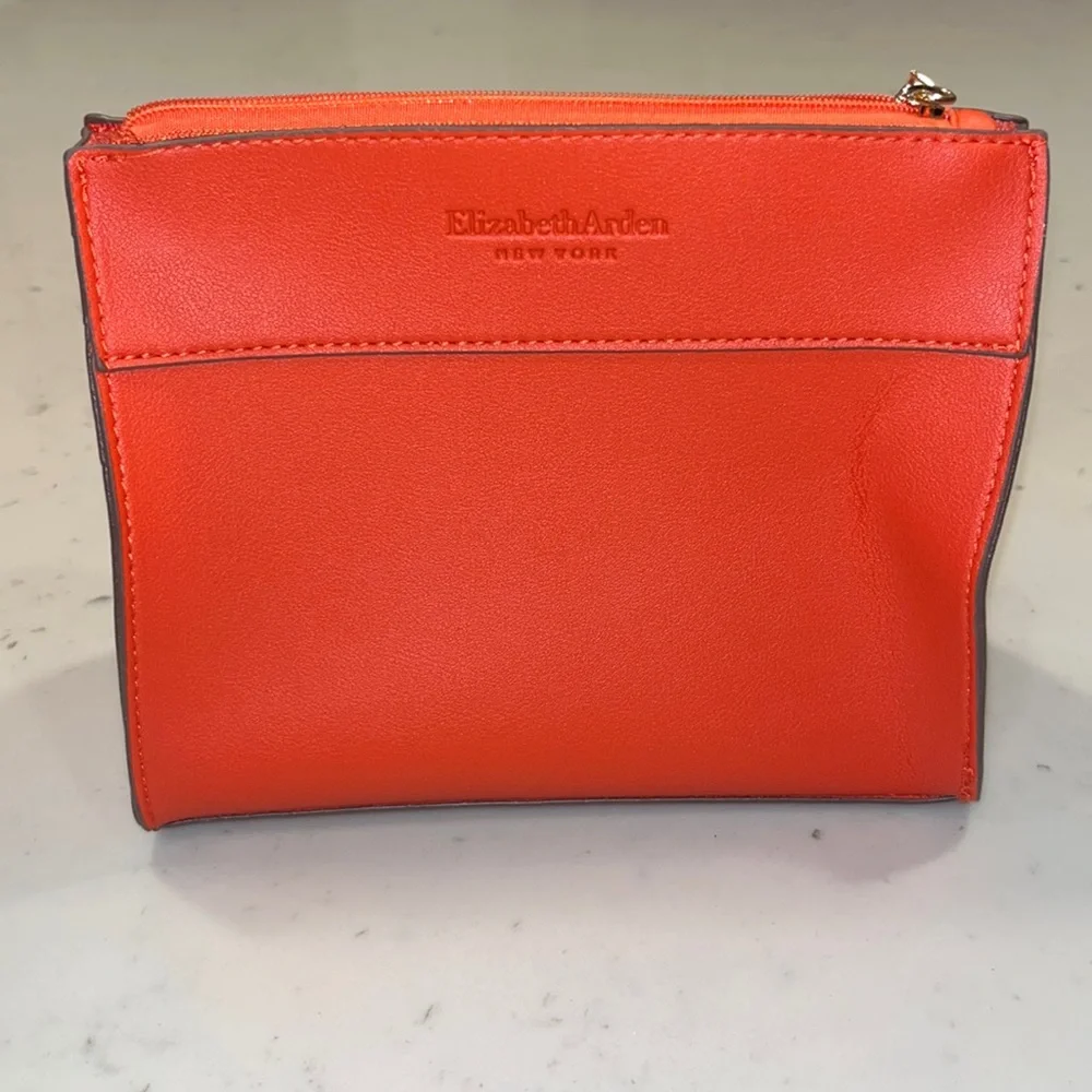 NWOT Orange Elizabeth Arden Cosmetic bag